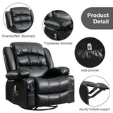 ZUN Massage Swivel Rocker Recliner Chair with Vibration Massage and Heat Ergonomic Lounge Chair for W1807P172339