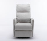 038-Cotton Linen Fabric Swivel Rocking Chair Glider Rocker Recliner Nursery Chair With Adjustable W527134470
