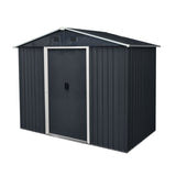 8ft x 4ft Outdoor Metal Storage Shed with Sliding Door and foundation for Backyard, Patio, Lawn W540P185251