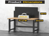 Mobile Work Bench with Pegboard, Heavy Duty Folding Work Table with Wheels, Space Saving Wood Top 81666752