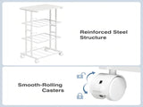 3 Drawers Rolling Fabric Dresser Mobile Nightstand Storage Cabinet with Wheels, White 93769896