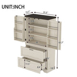 Modern Farmhouse Style Wooden Cabinet with Sturdy Frame with Inside Door Storage Divider with W1580P257493