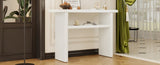 ZUN TREXM Elegant Minimalist Console Table with Rounded Edges and Sturdy Shelf Design for Entryway, N715P195554K