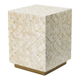 14x14x18" Square Capiz Stool, Cream W2078P326498