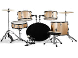 Full Size Adult Drum Set 5-Piece Champagne with Bass Drum, two Tom Drum, Snare Drum, Floor Tom, 16" 20420021