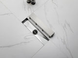 12 Inch Linear Shower Drain with 2-in-1 Flat & Tile Insert Removable Cover, 304 Stainless Steel with 73176430