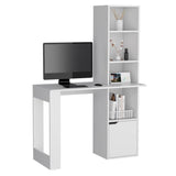 Writing Desk With Bookcase and Cabinet, White B097120594