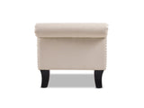 Kathy Roll Arm Entryway Accent Bench, Sky Neutral Beige Polyester B2719P238171