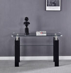 ZUN Black MDF Console Table, Tempered Glass Top, Modern Foyer Area Table 09859791