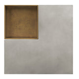 Weathered Grey Coffee Table with Square Top and Pedestal Base B062P209090