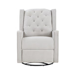 ZUN Milah Tufted Swivel Glider Recliner In Light Gray Fabric 601GR-WGR