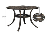 23.6inch Phoenix Table Round Garden Cast Aluminum Table Bronze 25551871