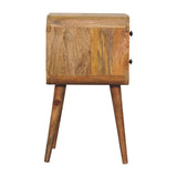 Artisan Furniture Solid Wood Mini Oak-ish Curved nightstand B182P280774