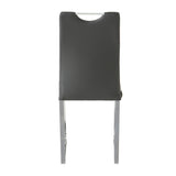 ZUN Modern Charcoal PU dining chair, cloth upholstered chair, electroplated metal chair legs, suitable W210P224289