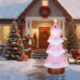 7.2FT Lighted Christmas Inflatable Decoration, Inflatable Pink Christmas Tree, Funny Blow Up Yard 09254776