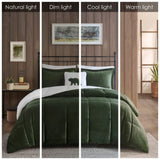 Full/Queen Plush to Sherpa Down Alternative Comforter Set B035100530