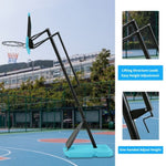 ZUN Use for Outdoor Height Adjustable 7.5 to 10ft Basketball Hoop 44 Inch Backboard Portable Basketball 35997796