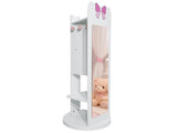 White, bow-patterned, MDF painted finish, 1-door, 1-shelf, rotatable 31262529