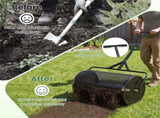 24" Lawn Topdressing Spreader with 0.75"0.5" Mesh, Compost Spreader for Soil Sand Fertilizer Black 21919804