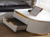 Laura Gold Detailed Right 2-Drawer Nightstand made with Wood in White B00955978