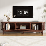 Modern Farmhouse TV Stand for 75" TVs, Wood Entertainment Center with Storage Cabinet, TV Console N710P257615P