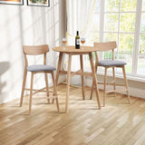 Wooden Bar Chairs Set of 2, Modern Soft Upholstered Kitchen Island Chairs, Counter Height Stool with W2582P197592