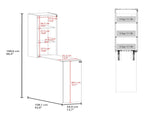 White Folding Table with Storage B062P290293