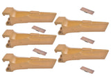 5Pk Bucket Teeth with Flex Pins Yellow V17SYL V17PN Fit for Backhoe Loader Excavator 78252129