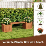 2-in-1 Outdoor Planter & Bench - Solid Wood Build, Waterproof Finish, Perfect for Potted 42903818