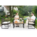 4-Piece Patio Furniture Set Outdoor Balcony Porch Garden Backyard Lawn Furniture Acacia Wood Table W2391P149819