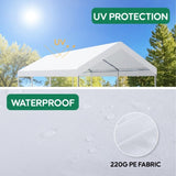 10 x 20 Ft Carport Replacement Canopy Cover Garage Top Tent Shelter with 36 Ball Bungee Cords Heavy W419P278615