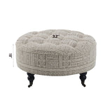 Grey Ottoman with Casters B062P215460