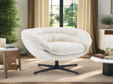 Modern Chenille Chair, 360&deg Swivel Club Chair/Accent Chair with Removable Cushion, Round N817P207777B