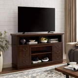 ZUN Traditional TV Media Stand Farmhouse Rustic Entertainment Console for TV Up to 65" with Open and 10903727