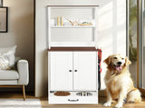 Pet Feeding with Bowls, Adjustable Panel, Dog Feeding with Storage, Pet Feeder W1687P271054