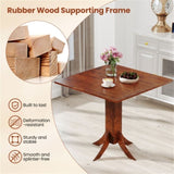 Walnut Square Dining Table with Pedestal Base and Rubber Wood Frame 43547531