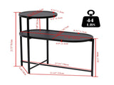 Round Coffee Table with Storage Tray 2 Tier Oval End Tables Wooden Small Side Table for Living Room 92560244