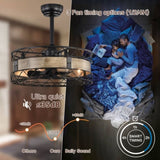 ZUN 20.5" Caged Ceiling Fan 5 ABS Blades with Remote Control,Timer, 3 Speeds Indoor Ceiling Fan for W1592P176226