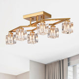 6-Light Crystal Ceiling Light for Dining Room, Modern Ceiling Lamp with Light Fixture For Entryway, W1592P251110
