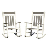 Outdoor Rockings Set of 2, Durable HDPE Patio Oversized Rockers for Adults, Porch Rocking W1859P360054