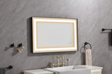 ZUN 36*24 LED Lighted Bathroom Wall Mounted Mirror with High Lumen+Anti-Fog Separately Control W928P178007