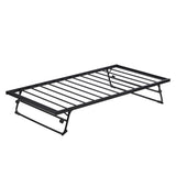 Twin Size Metal Daybed with Adjustable Trundle, Pop Up Trundle, Black 55665672