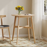 Wood Counter Height Round Dining Table, Natural Oak Finish, 35.4"D x 35.4"W x 36"H 58913.00OAK