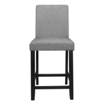 ZUN Counter Height Chairs Set of 2 Black Finish Upholstered Gray Padded Seat Back Transitional Dining B011P168511