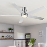 52" Brushed Nickel Lowe Profile Ceiling Fan with Light W1367P270468
