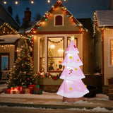 7.2FT Lighted Christmas Inflatable Decoration, Inflatable Pink Christmas Tree, Funny Blow Up Yard 09254776