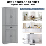 Bathroom Storage Cabinet with Doors and Drawer, Multiple Storage Space, Adjustable Shelf, Grey WF308204AAE