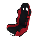 ZUN A Pair of Single Adjuster Double - Track Racing Seats Black And Red Nylon 05344982