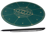 55" Round Foldable Poker Table Top Mat Non-Slip Rubber Base, Portable Casino-Grade Poker Mat 28119801