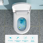 ZUN Smart Toilet with Bidet Built in, Auto Open & Close, Elongated Heated seat, Foot Sensor Flush, LED W1243P203359